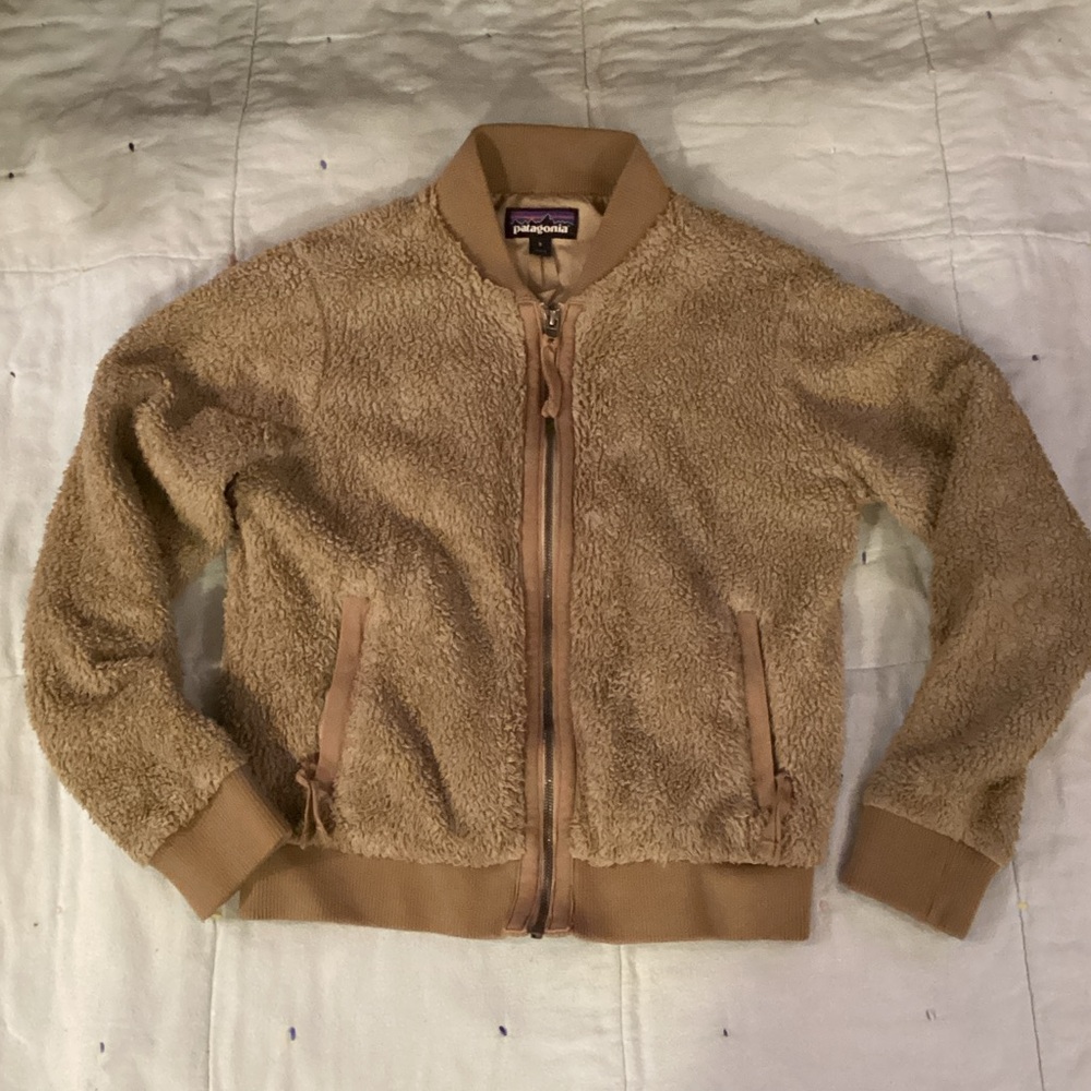 Patagonia Worn Wear Brown Sherpa Jacket YKK Zipper Women's Small Full Zip